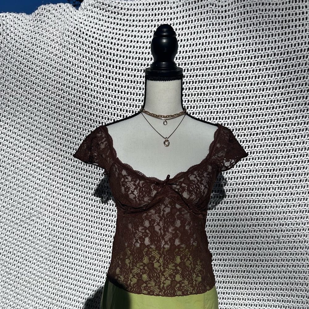 Forever 21 Brown Lace Chemise